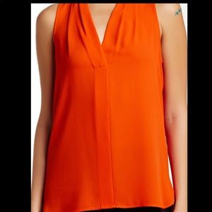 Vince Camuto v-neck tank, magma red, XS